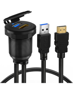 Cable de Montaje BATIGE USB 3.0 y HDMI 1m con LED 2