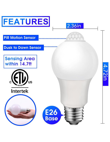 Bombilla LED con Sensor de Movimiento Yankon 8.5W 3000K 2P Bombilla LED con Sensor de Movimiento Yankon 8.5W 3000K 2P
