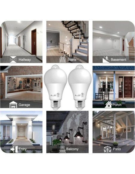 Bombilla LED AmeriTop A19 con Sensor de Movimiento 10W 806lm Bombilla LED AmeriTop A19 con Sensor de Movimiento 10W 806lm
