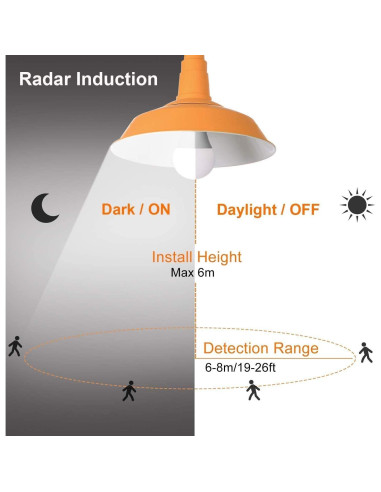 Bombilla LED E26 con Sensor de Movimiento 7W Dusk to Dawn