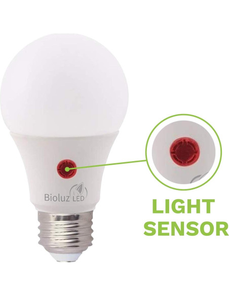 Bombillas LED Bioluz Dusk to Dawn 9W 3000K Paquete de 3 Bombillas LED Bioluz Dusk to Dawn 9W 3000K Paquete de 3