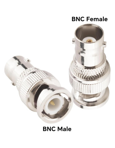 Adaptador BNC Macho a Hembra Boobrie 2PCS 50 Ohm para CCTV