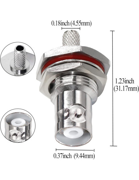 10 Conectores Crimp BNC Femenino Impermeables TUOLNK 6 GHz 10 Conectores Crimp BNC Femenino Impermeables TUOLNK 6 GHz