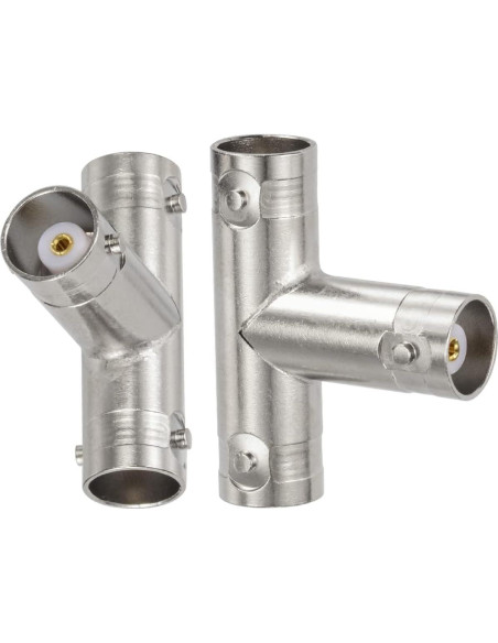 Adaptador en T BNC Eightwood 2pcs hembra 50 ohmios para CCTV Adaptador en T BNC Eightwood 2pcs hembra 50 ohmios para CCTV