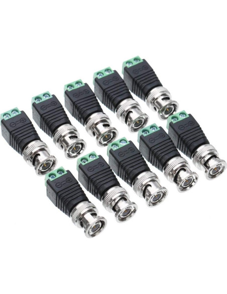 Conector Balun BNC Masculino CCTV 65 Pcs para Cat5/Cat6 Conector Balun BNC Masculino CCTV 65 Pcs para Cat5/Cat6
