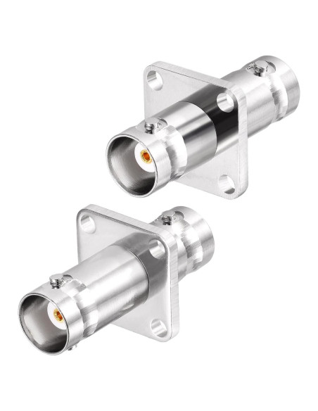 Adaptador BNC hembra a hembra Superbat con brida 4 agujeros Adaptador BNC hembra a hembra Superbat con brida 4 agujeros