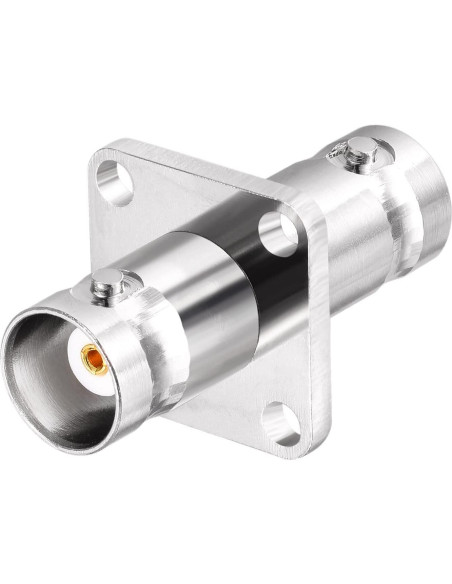 Adaptador BNC hembra a hembra Superbat con brida 4 agujeros Adaptador BNC hembra a hembra Superbat con brida 4 agujeros