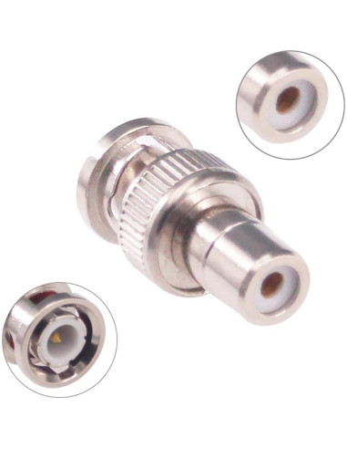 Adaptador BNC Macho a RCA Hembra 10pcs RFaha Conectores