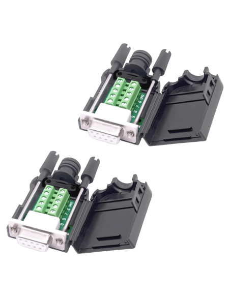 Placa Conector DB9 Femenino Sin Soldadura YARCHON 2 Piezas Placa Conector DB9 Femenino Sin Soldadura YARCHON 2 Piezas