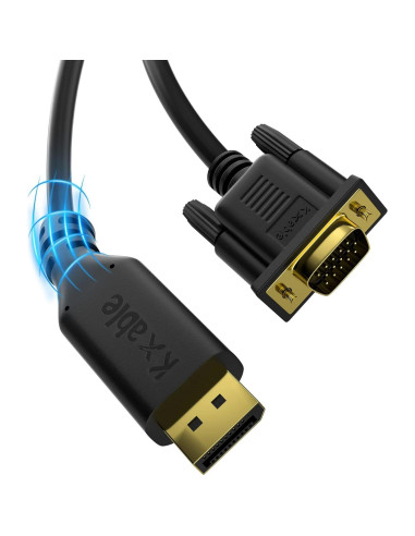 Cable DisplayPort a VGA Kxable 10.67 m 1080P HD Negro