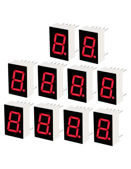 Tubo LED 7 Segmentos Rojo uxcell 5611AH 10 Piezas 13.97 mm Tubo LED 7 Segmentos Rojo uxcell 5611AH 10 Piezas 13.97 mm