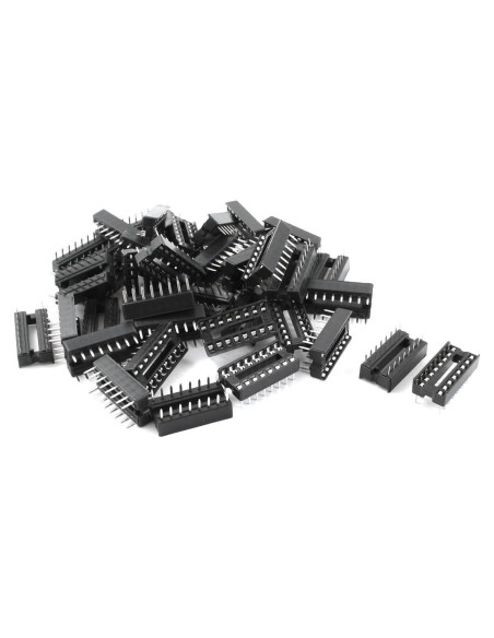 Zócalo IC DIP 16 Pines uxcell 40 Pcs 2.54mm Negro Zócalo IC DIP 16 Pines uxcell 40 Pcs 2.54mm Negro