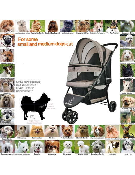 Carrito de Paseo ROODO Escort 3 Ruedas para Mascotas Gris Carrito de Paseo ROODO Escort 3 Ruedas para Mascotas Gris