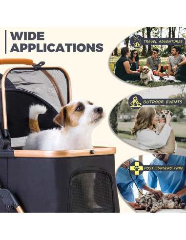Carrito para Mascotas GdnWings 6 Amortiguaciones 55 lbs
