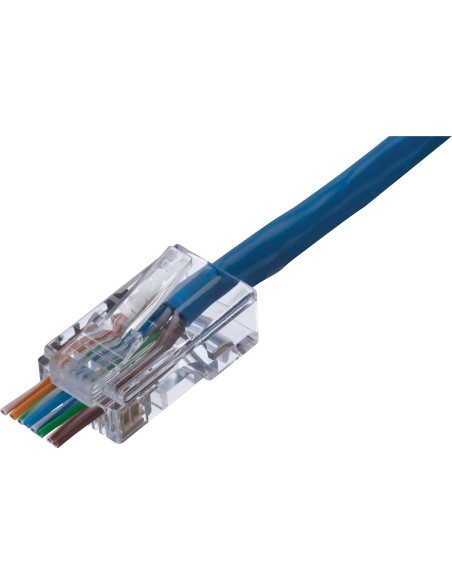 Conector Modular RJ-45 8P8C Feed-Thru Ideal 85-370 CAT5e 25 Unidades Conector Modular RJ-45 8P8C Feed-Thru Ideal 85-370 CAT5e 25 Unidades