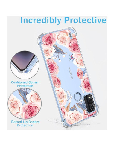 Funda TPU Floral Rosa para Nokia G11 Plus - Protección Antigolpes
