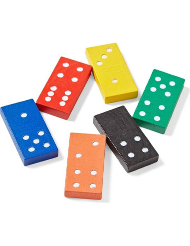 Juego de Dominó de Madera hand2mind - 6 Juegos de 28 Piezas