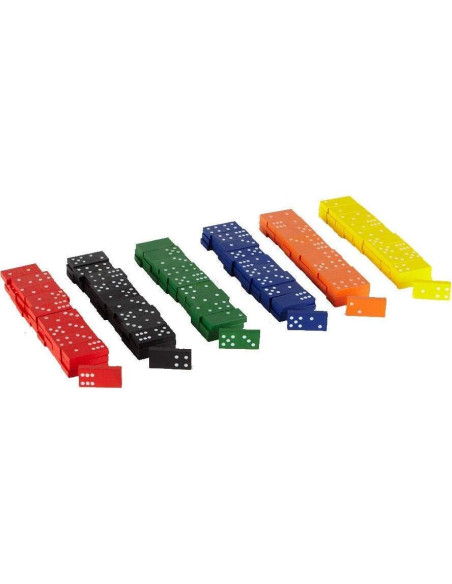 Juego de Dominó de Madera hand2mind - 6 Juegos de 28 Piezas Juego de Dominó de Madera hand2mind - 6 Juegos de 28 Piezas