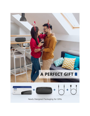 Altavoz Bluetooth Portátil LENRUE A10, 12 Horas de Batería, Sonido Estéreo