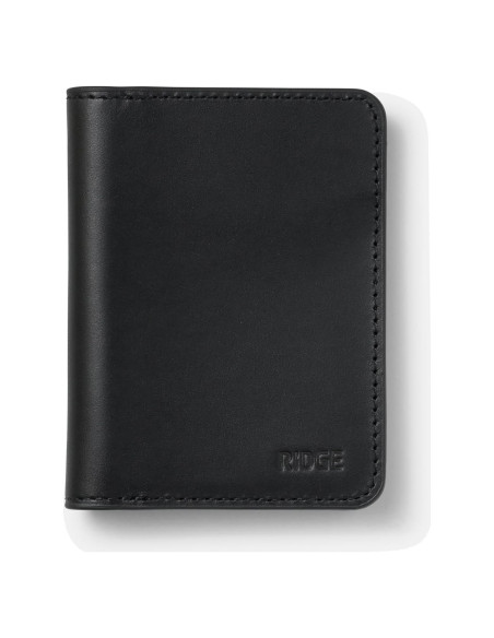Cartera Bifold Ridge para Hombres - Cuero Negro Medianoche con Bloqueo RFID Cartera Bifold Ridge para Hombres - Cuero Negro Medianoche con Bloqueo RFID