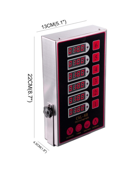 Temporizador Digital de Cocina Genérico 6 Canales Acero Inoxidable Temporizador Digital de Cocina Genérico 6 Canales Acero Inoxidable