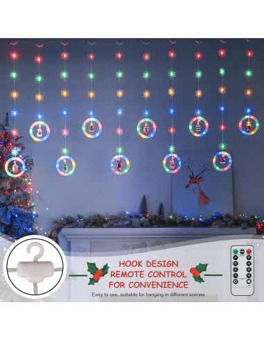 Luces de Ventana de Navidad BLOOMWIN 120 LED RGB 3M Decoración
