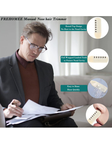 Cortador de Vello Nasal FREHOMEE Doble Cabeza Acero Inoxidable