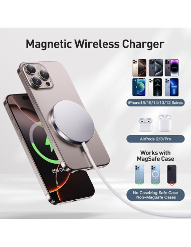 Cargador Inalámbrico Magnético RYND para iPhone y AirPods - 3 Piezas