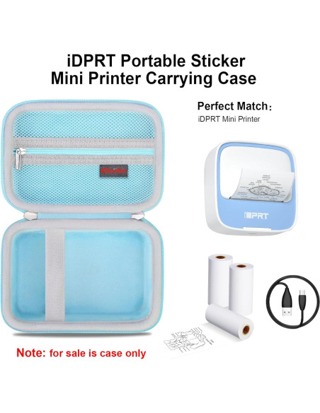 Funda de Transporte Elonbo para Impresora Mini iDPRT Azul Funda de Transporte Elonbo para Impresora Mini iDPRT Azul