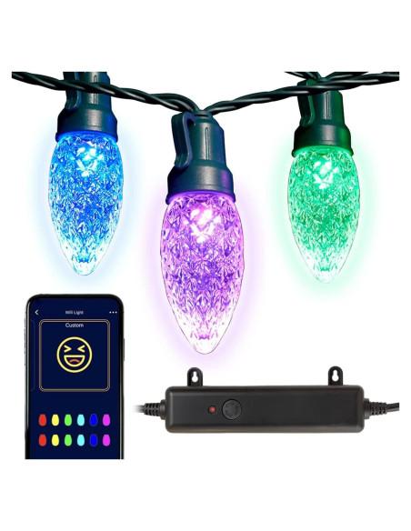 Luces de Cadena RGB WiFi Novolink C9 12 Bombillas LED 3.35m Luces de Cadena RGB WiFi Novolink C9 12 Bombillas LED 3.35m