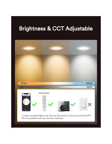 Luces Empotradas Inteligentes Lumary 15.24cm RGBWW 13W 1000LM