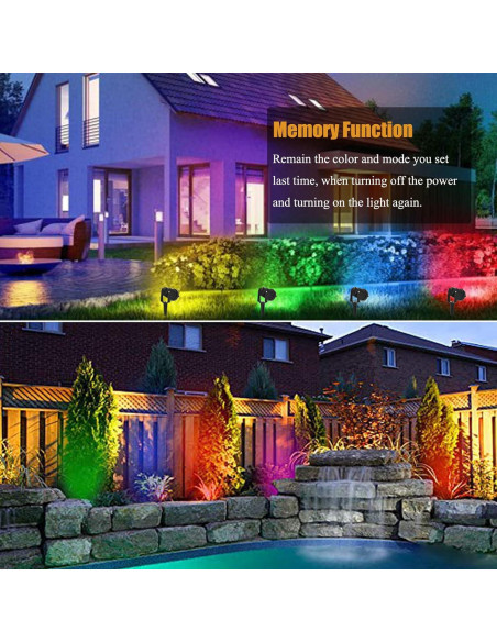 Luces LED RGB para Jardín AHSELLUS 8P 5W IP66 Control Remoto Luces LED RGB para Jardín AHSELLUS 8P 5W IP66 Control Remoto