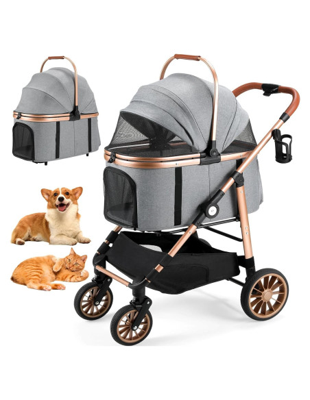 Carrito Plegable para Mascotas MAMIZO hasta 25kg Gris Carrito Plegable para Mascotas MAMIZO hasta 25kg Gris