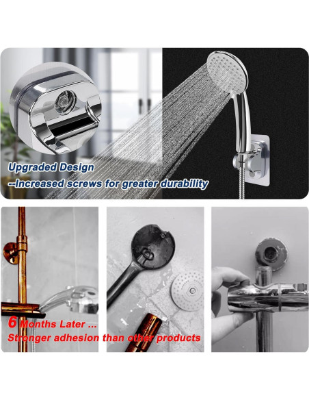 Soporte de Ducha Autoadhesivo NearMoon Cromado Ajustable Soporte de Ducha Autoadhesivo NearMoon Cromado Ajustable