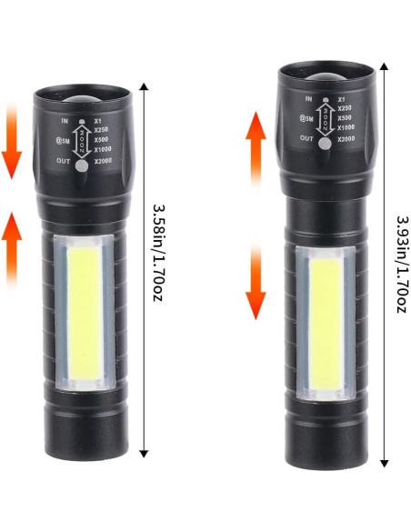 Paquete de 5 Linternas LED Recargables USB-C Hilngav 117g Paquete de 5 Linternas LED Recargables USB-C Hilngav 117g