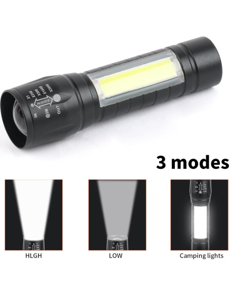 Paquete de 5 Linternas LED Recargables USB-C Hilngav 117g Paquete de 5 Linternas LED Recargables USB-C Hilngav 117g