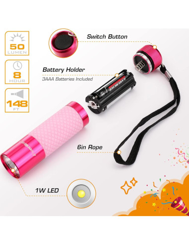 Linternas LED Mini EverBrite - Paquete de 3, Aluminio, 9 Baterías AAA