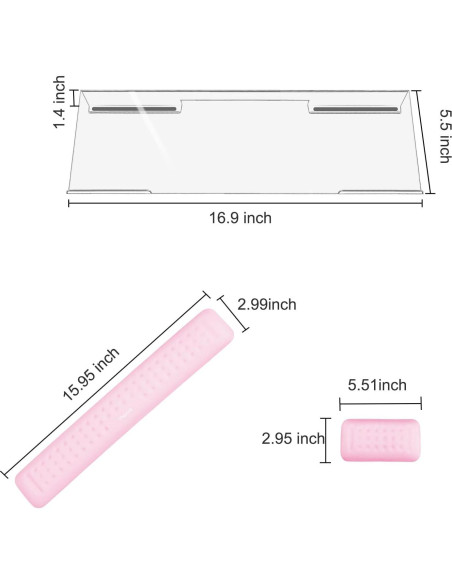 Soporte Ergonómico para Teclado y Mouse MOSISO Rosa Soporte Ergonómico para Teclado y Mouse MOSISO Rosa