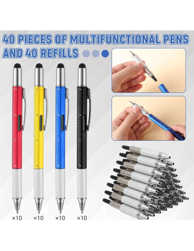 Bolígrafos Multifuncionales 6 en 1 Yeaqee - 40 Pcs