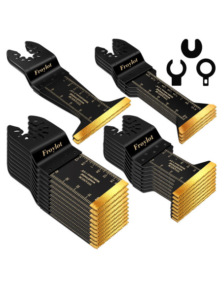 24 Cuchillas Oscilantes Bi-Metal Titanio Froylot 70mm 24 Cuchillas Oscilantes Bi-Metal Titanio Froylot 70mm
