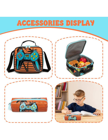 Mochila Escolar Meetbelify para Niños con Bolsa de Almuerzo 42x30cm