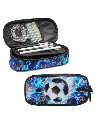 Estuche de Lápices Multifuncional Ansteade Fútbol Claro 22.1cm