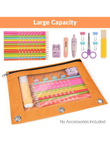 Estuche de Lápices Sooetz Azul y Naranja para Carpeta 3 Anillas