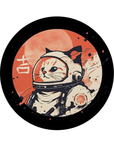 PopSockets Gato Espacial Retro Japonés 50s Kanji Adhesivo