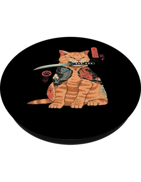PopSocket Adhesivo PopGrip Gato Samurai Ninja Kawaii PopSocket Adhesivo PopGrip Gato Samurai Ninja Kawaii