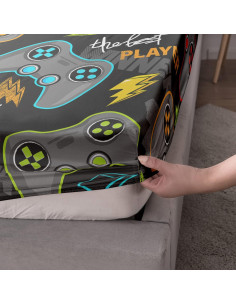 Juego de Sábanas Ajustadas AILONEN Queen Microfibra Videojuegos 2