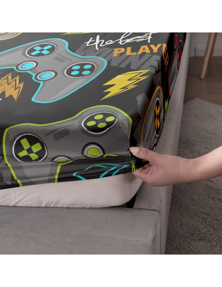 Juego de Sábanas Ajustadas AILONEN Queen Microfibra Videojuegos Juego de Sábanas Ajustadas AILONEN Queen Microfibra Videojuegos