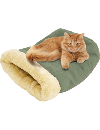 Cama para Gatos 4 en 1 GOOPAWS Autocalentable Verde Salvia