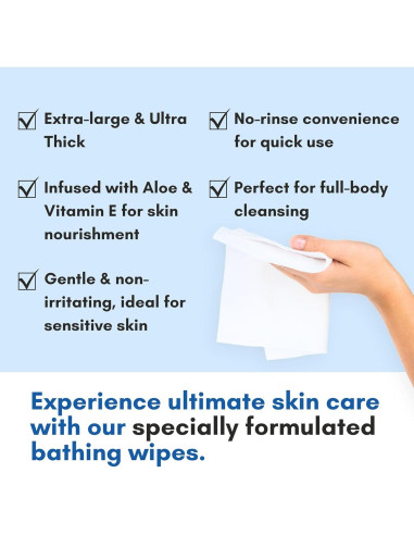 Toallitas de Baño Sin Enjuague Nurture Aloe Vera 48 Unidades