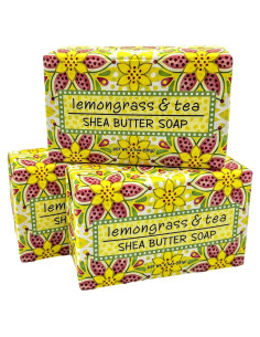 Jabón Exfoliante de Manteca de Karité Lemongrass - Set 3 Barras 181g